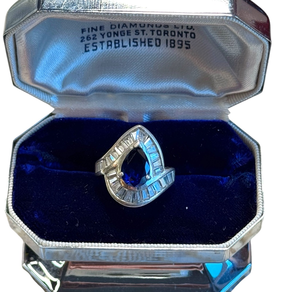 Stunning Authentic Sapphire Cz Sterling Silver 925 Dinner Ring